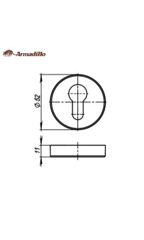 Накладки Cylinder Armadillo  ET URB BPVD-77 Вороненый никель