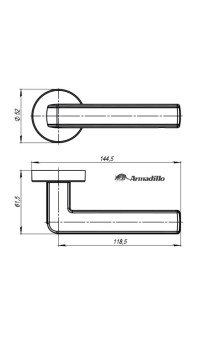 Дверная ручка Armadillo CUBE URB3 SN/White-19 матовый никель/белый