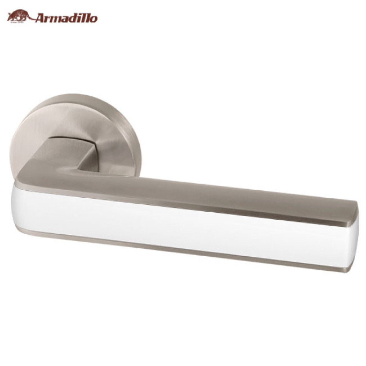 Дверна ручка Armadillo CUBE URB3 SN/White-19 матовий нікель