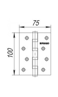 Дверная петля Fuaro 4BB 100x75x2,5 AB бронза (к-т)