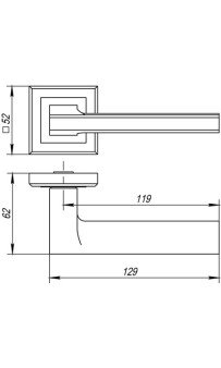 Дверная ручка Punto BLADE QL GR/CP-23 графит/хром