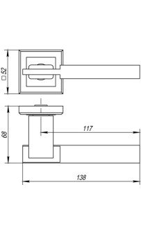 Дверная ручка Punto CITY QL SN/CP-3 матовый никель/хром