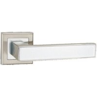 Дверна ручка Punto ONYX QL SN/WH-19 матовый нікель/білий