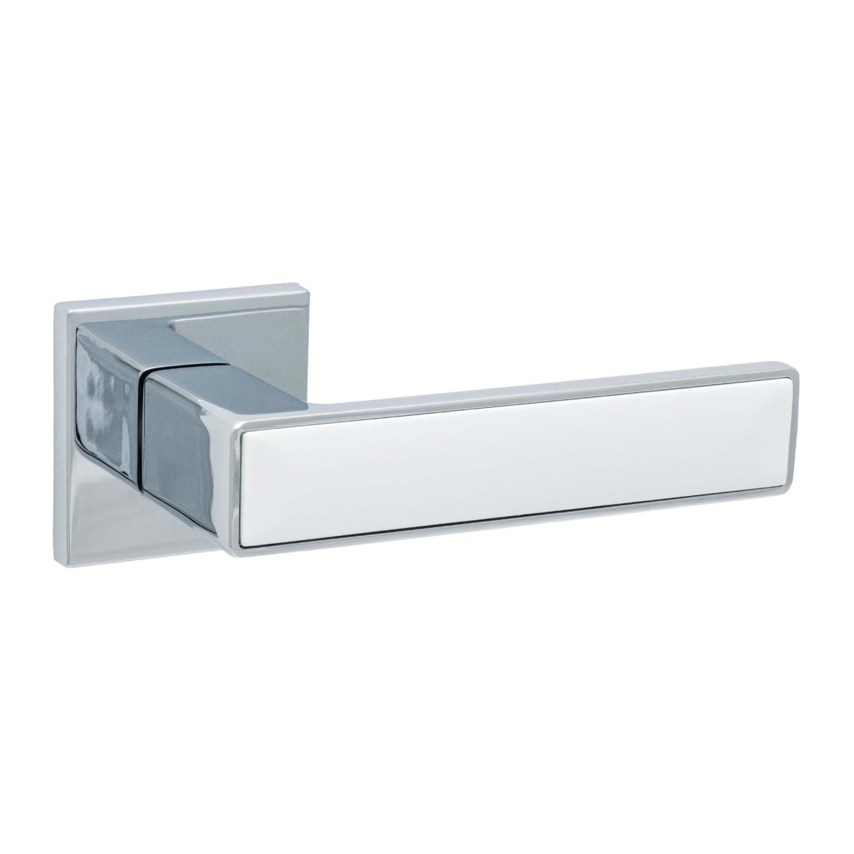 Дверная ручка Safita HI-TECH SLIM MIRROR HS WP/CP (белый/хром)