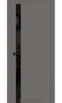 Межкомнатная дверь окрашенная KORFAD Excellence "Roisel" (со вставкой из чёрного стекла Lacobel)