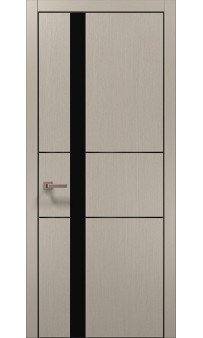 Межкомнатная дверь Папа Карло PLATO PL-08ч торец алюминий чёрный