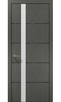 Межкомнатная дверь Папа Карло PLATO PL-12ч торец алюминий чёрный