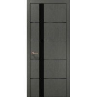 Межкомнатная дверь Папа Карло PLATO PL-12ч торец алюминий чёрный