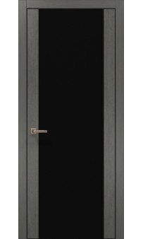 Межкомнатная дверь Папа Карло PLATO PL-14ч торец алюминий чёрный