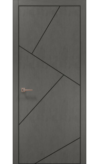 Межкомнатная дверь Папа Карло PLATO PL-15ч торец алюминий чёрный