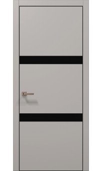 Межкомнатная дверь Папа Карло PLATO PL-25ч торец алюминий чёрный