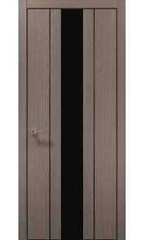 Межкомнатная дверь Папа Карло PLATO PL-29ч торец алюминий чёрный