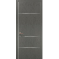 Міжкімнатні двері Папа Карло PLATO PL-02c торець алюміній срібло