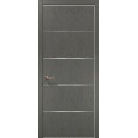 Міжкімнатні двері Папа Карло PLATO PL-02c торець алюміній срібло