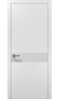 Межкомнатная дверь Папа Карло PLATO PL-03c торец алюминий серебро