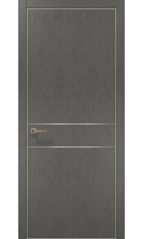 Межкомнатная дверь Папа Карло PLATO PL-07c торец алюминий серебро
