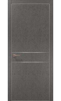Межкомнатная дверь Папа Карло PLATO PL-07c торец алюминий серебро