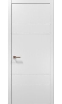 Межкомнатная дверь Папа Карло PLATO PL-09c торец алюминий серебро