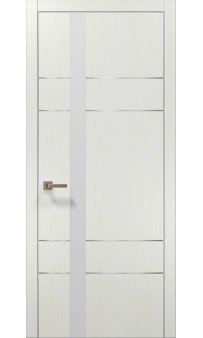 Межкомнатная дверь Папа Карло PLATO PL-10c торец алюминий серебро