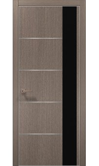 Межкомнатная дверь Папа Карло PLATO PL-11c торец алюминий серебро