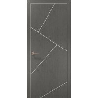 Межкомнатная дверь Папа Карло PLATO PL-15c торец алюминий серебро