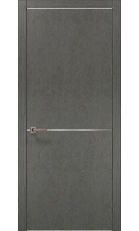 Межкомнатная дверь Папа Карло PLATO PL-21c торец алюминий серебро