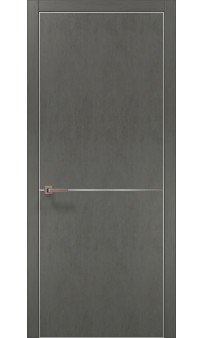 Межкомнатная дверь Папа Карло PLATO PL-21c торец алюминий серебро