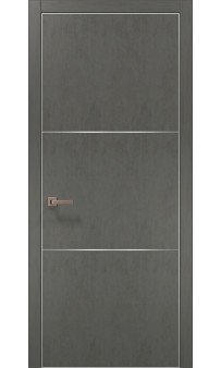 Межкомнатная дверь Папа Карло PLATO PL-23c торец алюминий серебро