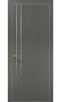 Межкомнатная дверь Папа Карло PLATO PL-24c торец алюминий серебро
