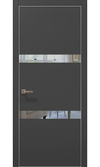 Межкомнатная дверь Папа Карло PLATO PL-25c торец алюминий серебро