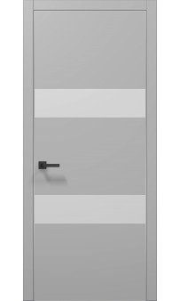 Межкомнатная дверь Папа Карло PLATO PL-26c торец алюминий серебро