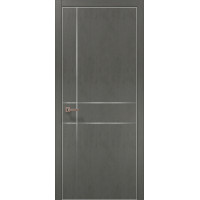 Міжкімнатні двері Папа Карло PLATO PL-30c торець алюміній срібло