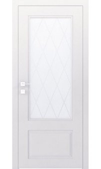 Межкомнатная дверь Cortes Galant со стеклом сатин рис.7 белый мат либо RAL Rodos 