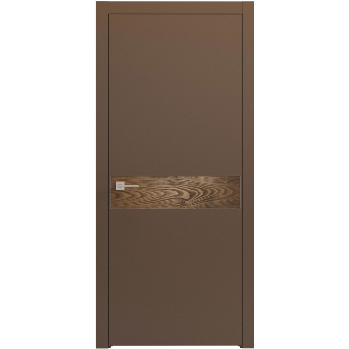 Межкомнатная дверь Loft Berta-GW глухое (со вставкой браш LTL 6403, 6515, 6908, 6112, 6721) Rodos