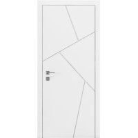 Межкомнатная дверь Loft Surf шпон дуба либо шпон окрашенный по RAL (орех, LTL 6403, 6515, 6908, 6112, 6721) ровная с фрезеровкой Rodos