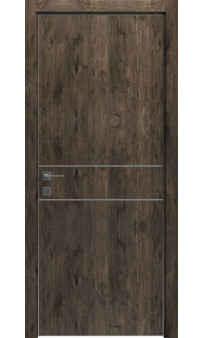 Межкомнатная дверь Modern Flat-01 глухая+alum (с алюм.торцом и вставка молдинг) Rodos