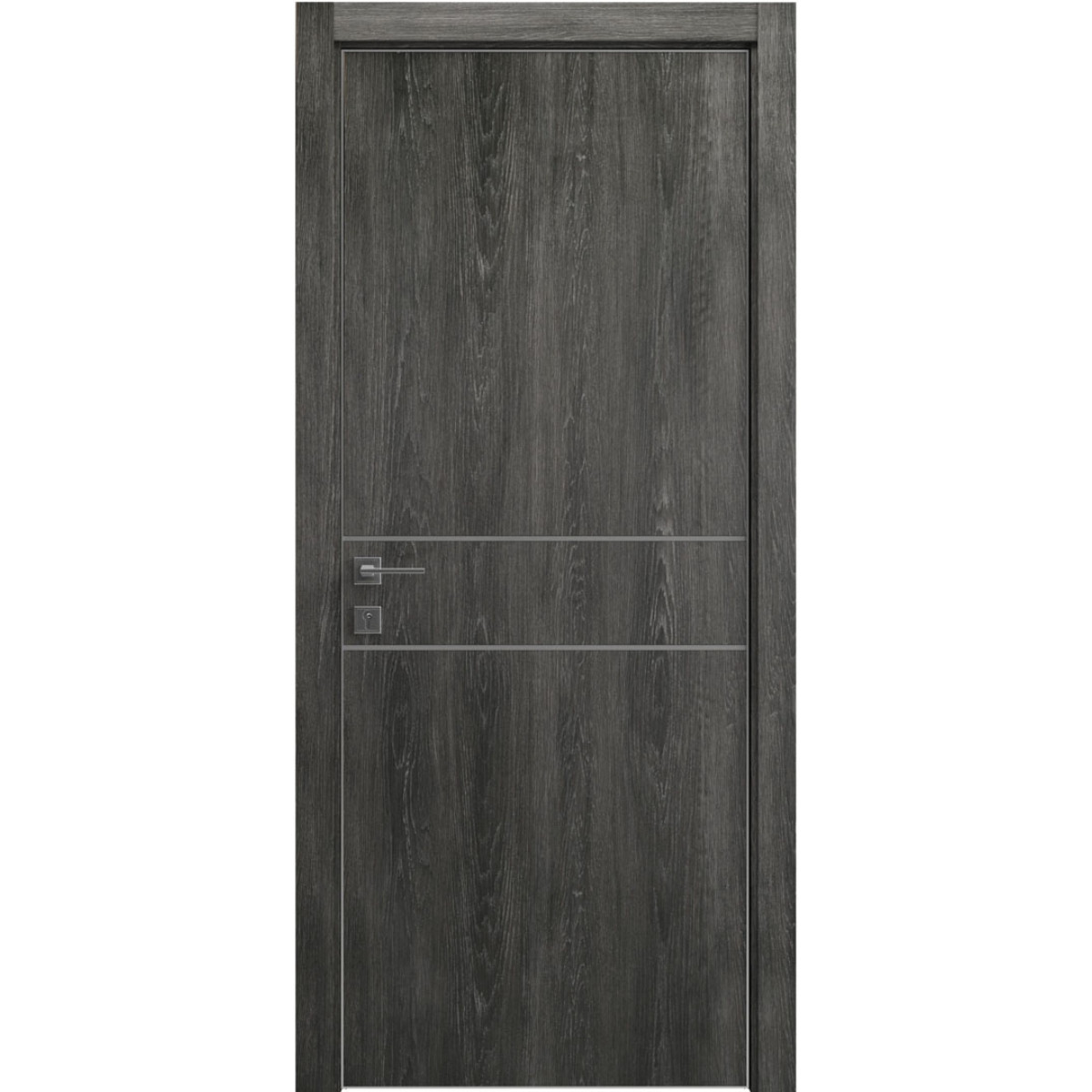 Міжкімнатні двері Modern Flat-01 Inside глухі+alum (з алюм.торцем та вставка молдинг) Rodos