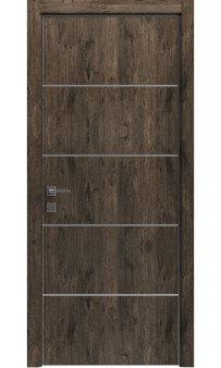 Межкомнатная дверь Modern Flat-03 глухая+alum (с алюм.торцом и вставка молдинг) Rodos