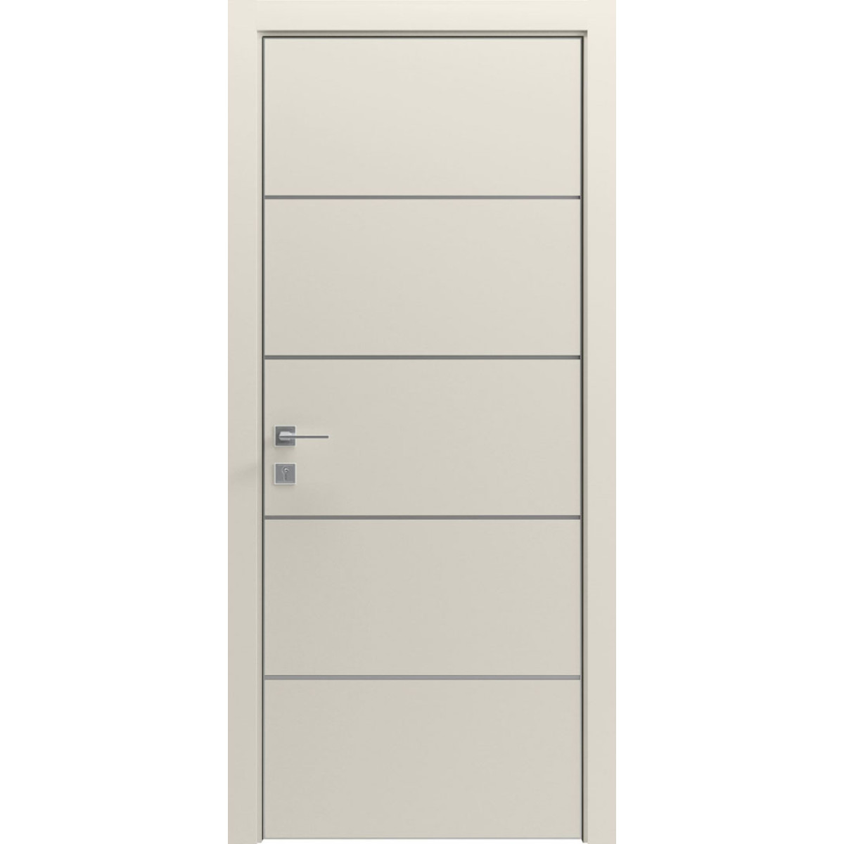 Межкомнатная дверь Modern Flat-03 глухая+alum (с алюм.торцом и вставка молдинг) Rodos