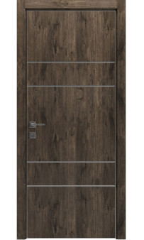Міжкімнатні двері Modern Flat-04 Inside глухі+alum (з алюм.торцем та вставка молдинг) Rodos