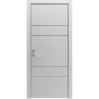 Міжкімнатні двері Modern Flat-04 Inside глухі+alum (з алюм.торцем та вставка молдинг) Rodos