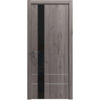 Межкомнатная дверь Modern Flat-05 глухая+alum (с алюм.торцом, вставка молдинг и стекло) Rodos