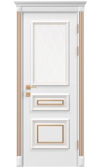 Межкомнатная дверь Siena Rossi стекло рис.3 ромб (белый мат либо RAL) Rodos