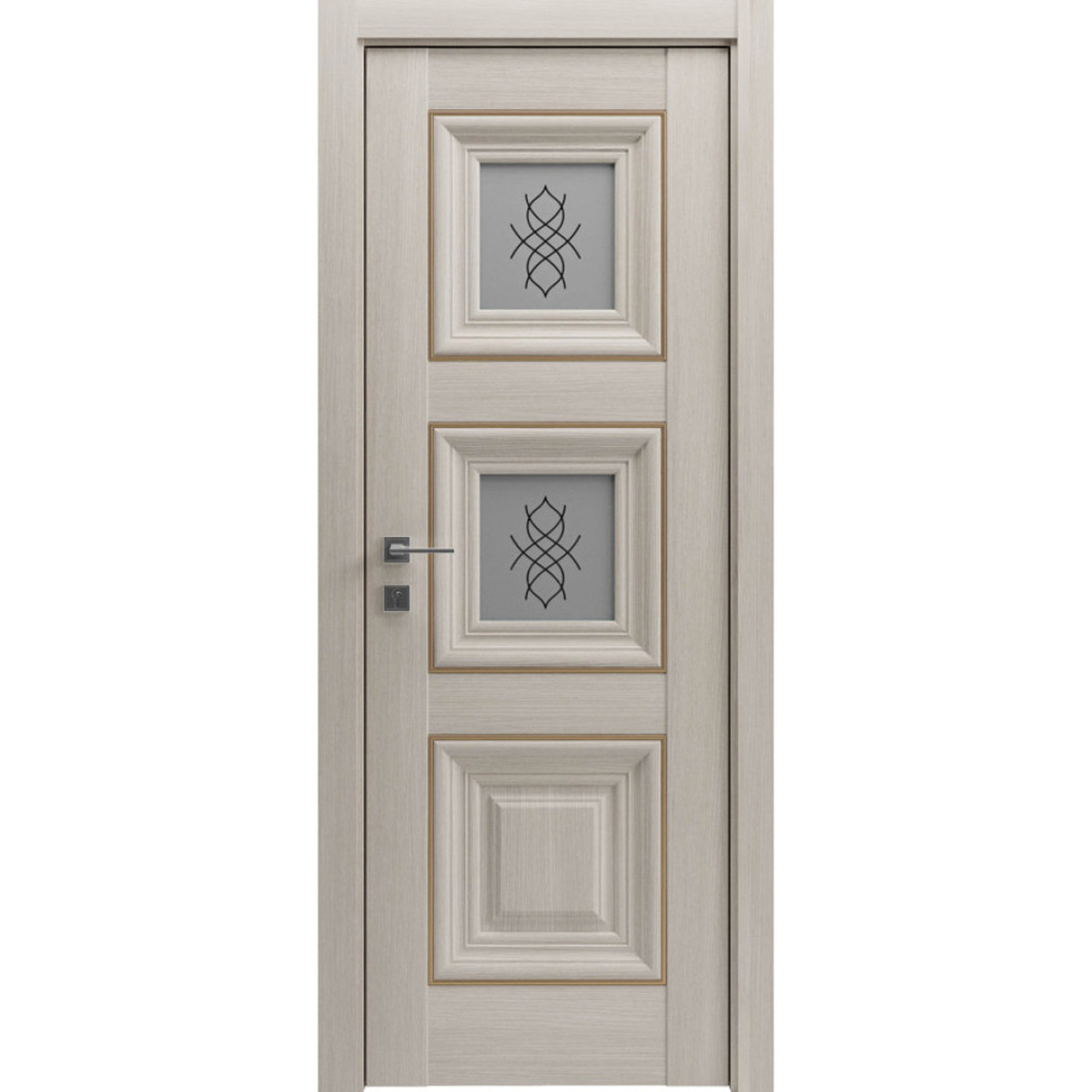 Межкомнатная дверь Versal Irida (basic molding) 2 стекла рис.1 или рис.2 Rodos