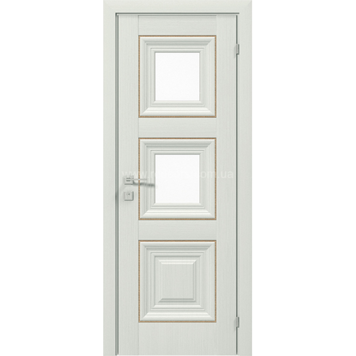 Межкомнатная дверь Versal Irida (small molding) 2 стекла без рис. Rodos