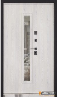 Полуторные двери ABWEHR с терморазрывом модель Tower комплектация Termix 1200 (Lampre Антрацит + Сосна прованс)