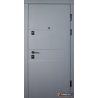 Трьохконтурні вхідні двері ABWEHR модель Moderna комплектація Grand (Асфальт + Білий супермат)