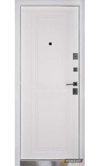 Входные двери ABWEHR модель Enigma комплектация Megapolis MG3 (Vinorit Антрацит + Белый супермат)