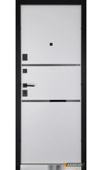 Входные двери ABWEHR модель Limana комплектация Megapolis Kale (Кварцит + Белый супермат)