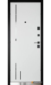Входные двери ABWEHR модель Melany комплектация Megapolis MG3 (Уголь + Белый супермат)